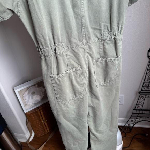 NWT Free People Marci Coverall Utility Jumpsuit Washed Army Sz S - Picture 5 of 8